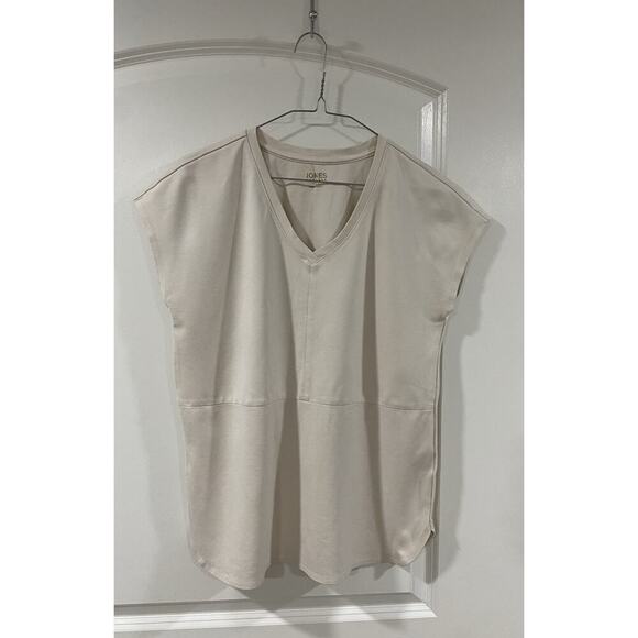 jones new york beige serenity knit v-neck dolman tee size S - Picture 2 of 8